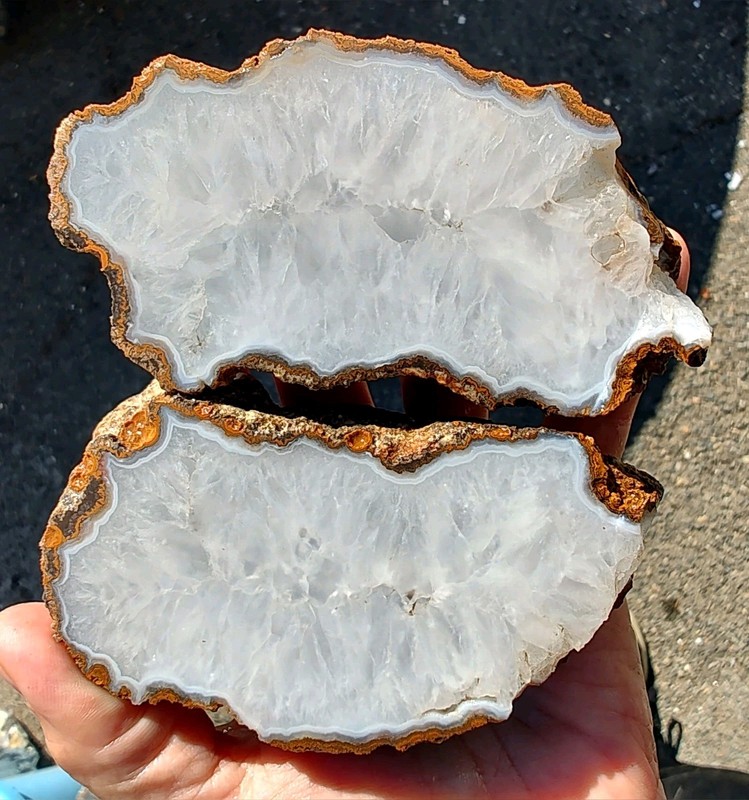 rawk11: 1.4LB Antelope Agate Rough-2 PC Split Nodule with Crystal Field-Oregon!