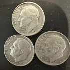 3 1958D Roosevelt, Silver Dimes
