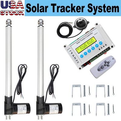 6000N 2PCS 18'' 12V Linear Actuators +Controller DIY Dual Axis Solar Tracker Kits