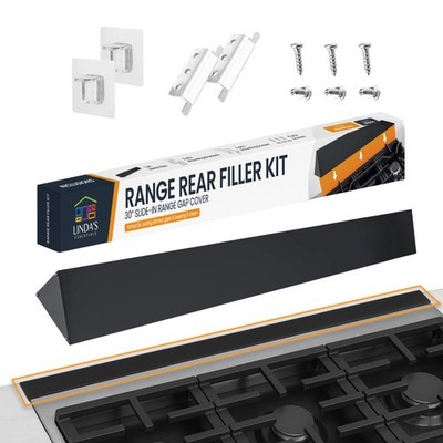30 Inch Slide In Range Gap Filler Kit Rear Trim Guard Black Universal Kitchen