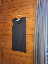 Nine West Gray Sheath Dress Size L Sleeveless Knee Length Career Minimalist