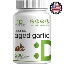 Odorless Aged Garlic Softgels, 500 Count   Natural Health Supplement