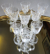 6 Lovely Vintage Small Port Sherry Glass & 3 Greek Key Liqueur Shot Drinks Glass