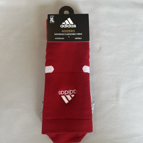 adidas Unisex Adizero Football Cushioned Crew Socks XL Red - Picture 1 of 2