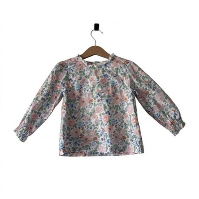 Cecil and Lou Floral Cotton Lined Tunic Blouse Top Soft Colors Sz 3T Cottagecore