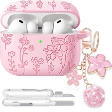 Ekoonpft for AirPods Pro 3 Case Pink, Flower Airpods 3 Case, 1-Light Pink
