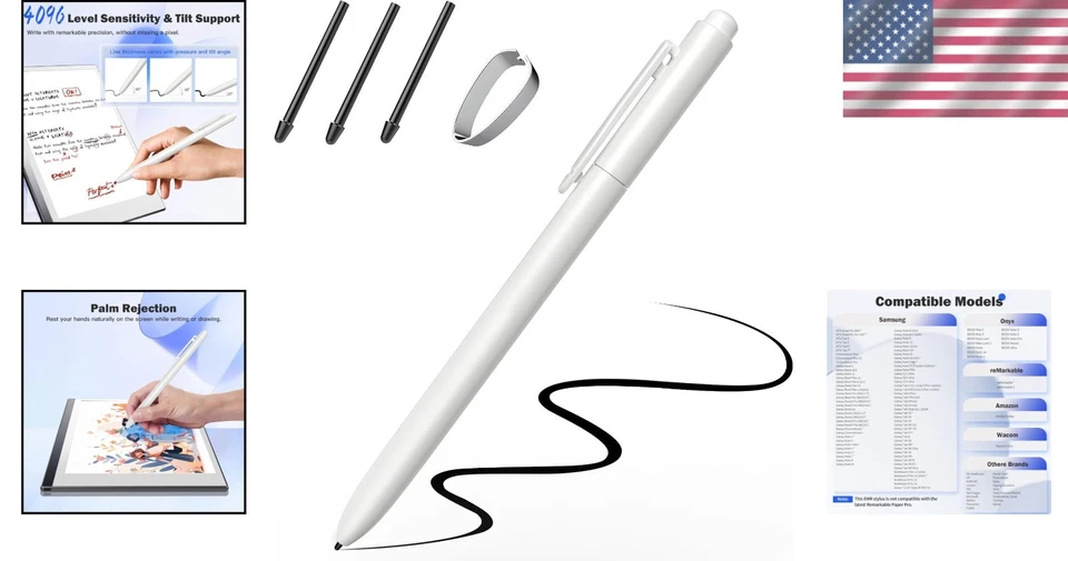 Lápiz óptico EMR profesional compatible con Remarkable 2: experiencia de escritura natural Foto 2 de 4