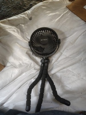BYTECH Portable Fan Black USB Flexible Tripod Adjustable Tilt Head Indoor Use