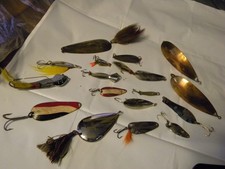 Lot of 17 FISHING SPOONS, JOHNSON'S , LITTLE CLEO, FINN, TONY ACCETTA PET, NEBCO