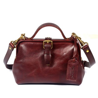 Genuine Leather Doctor Crossbody Bag One Size Brown