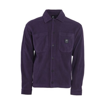 Brain Dead Herren Shirt Lila Polar Fleece Logo Climber Long Sleeve Gr. S