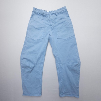 #ad #ad Nili Lotan Shon Pants Size 0 Light Blue Wide Leg Crop Baggy Barrel High USA $249.99