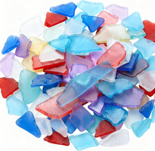 Sea Glass for Crafts Pieces Decor Flat Frosted Sea Glass Vase Filler Crushed for