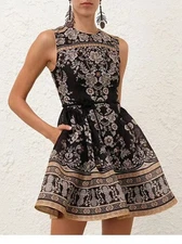 Zimmermann Lyrical Embroidered Maxi Skirt Black Gold