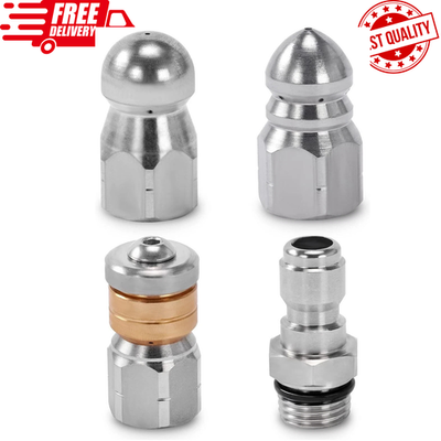 #ad Sewer Jetter Nozzle for Pressure Washer 3 pcs Drain Cleaning Nozzle Tips Kit $32.55