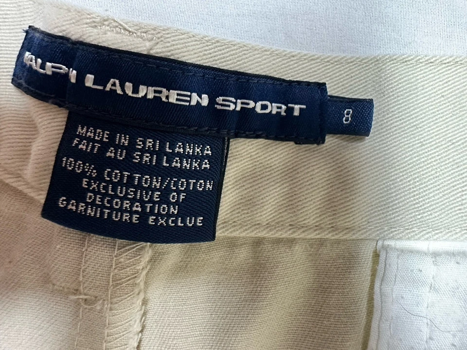 Ralph Lauren Sport Womens Shorts 8 Khaki Flat Front Chino Outdoor - Image 2 of 4