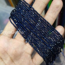 AAA Natural Blue Sapphire Gemstone Beads, Genuine Natural Sapphire Beads, 2mm