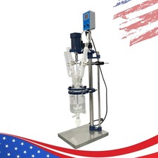1L Double-Layer Jacketed Glass Reactor Stirred Reaction Vessel for Laboratory