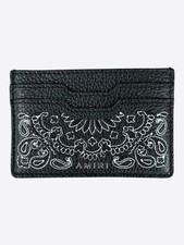 Amiri Black  Bandana Embroidered Leather Cardholder