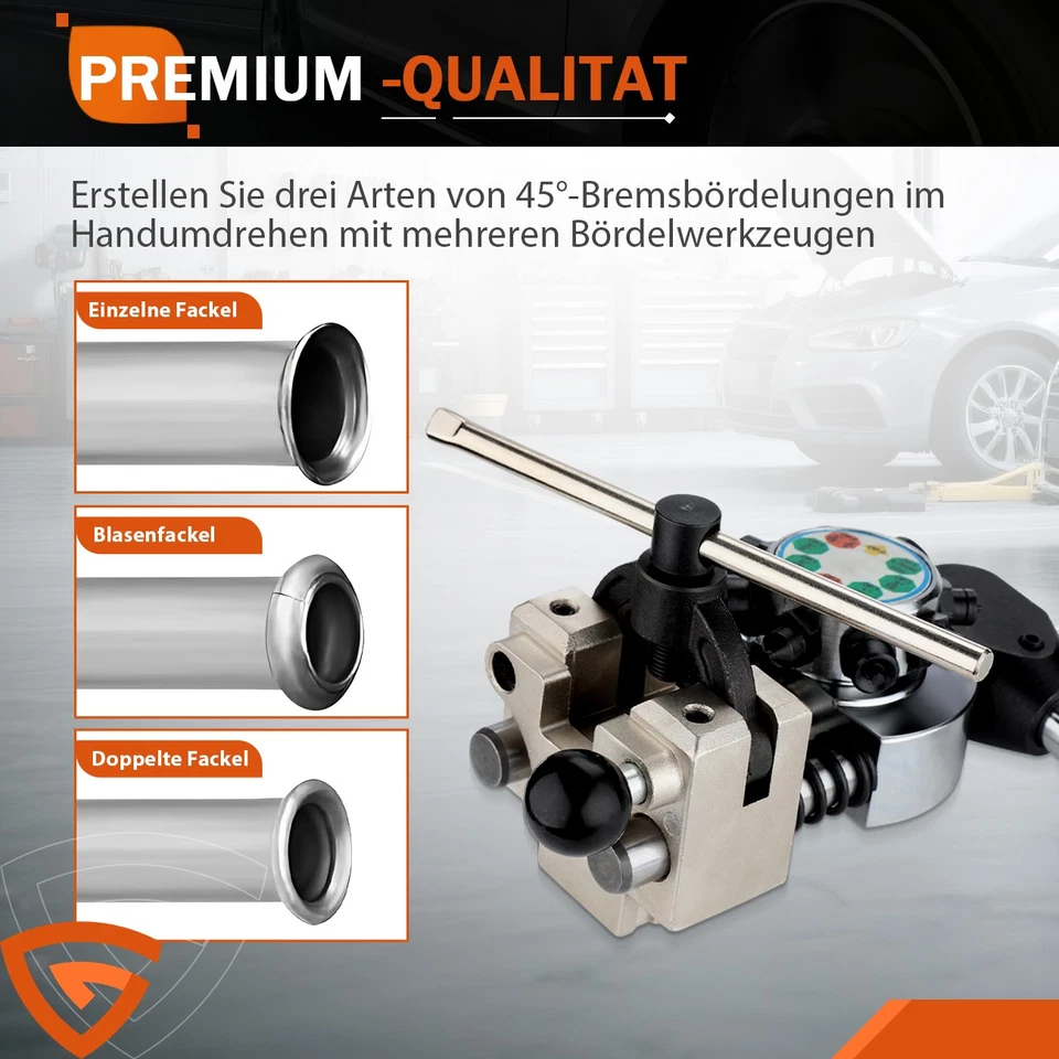 Profi-Bördelgerät Bremsleitung für Ø 4,75mm, 6,35mm, 8mm, 9,5mm Kupfer Rohre Set - Bild 3 von 4
