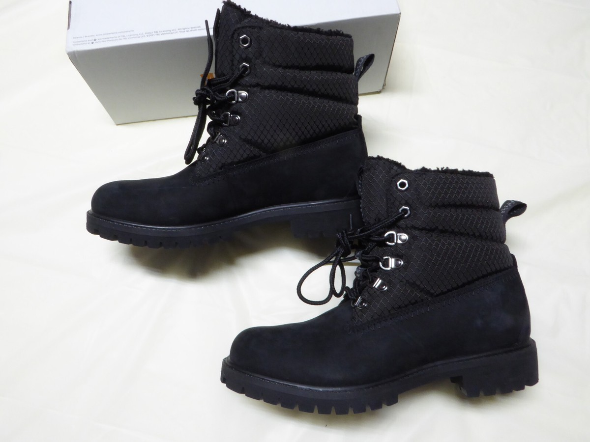 Black Fur Timberland Boots Men's 6-Inch Fur Lined Boots In Black