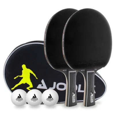 JOOLA Tischtennis-Set Black Duo Pro Tischtennis 2 Schläger 3 Bälle Tasche