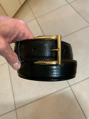 Genuine Lizard Skin Black Colored Belt Size 34 | eBay display picture 1