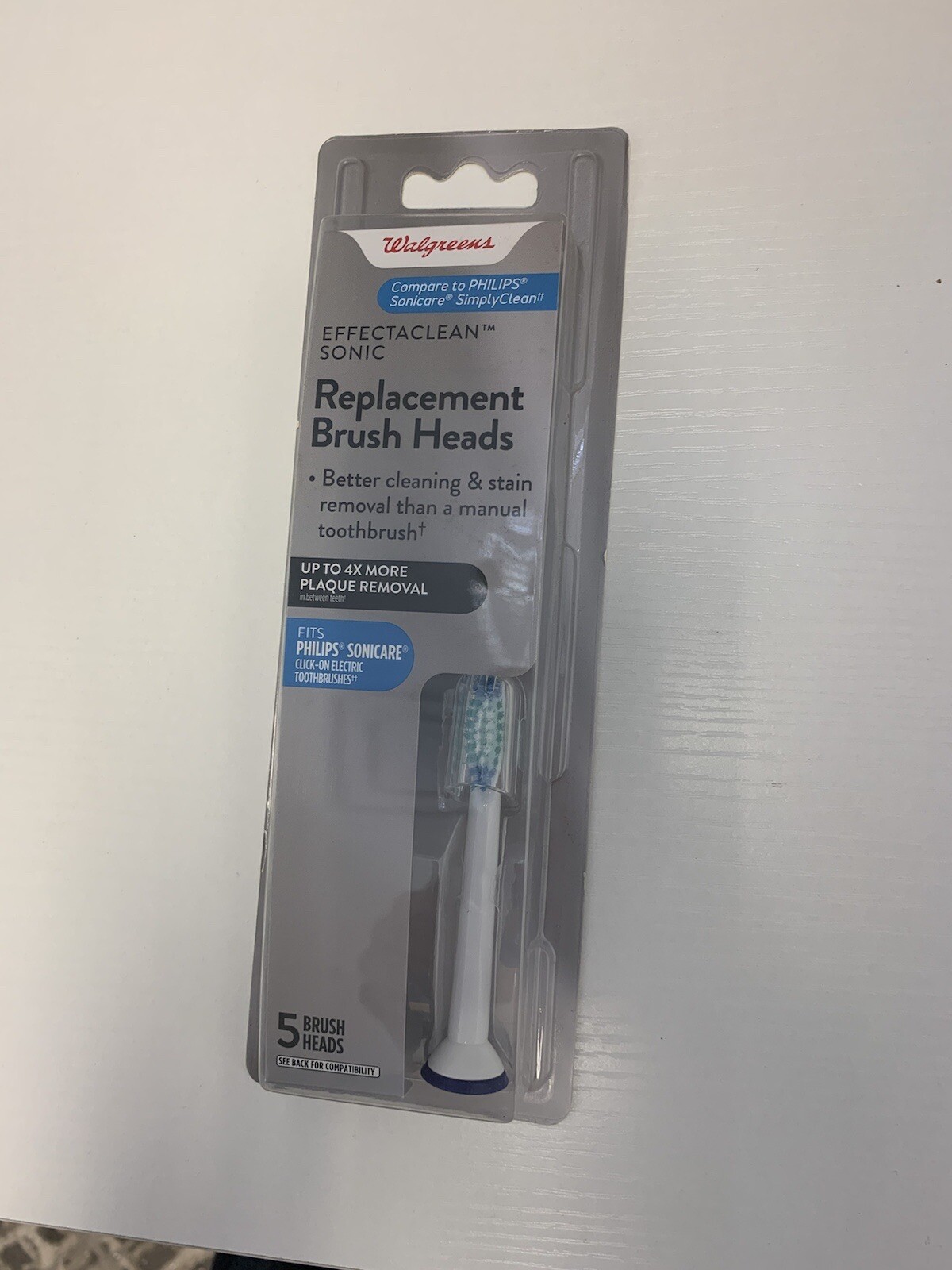 NEW Walgreens Effectaclean 5 Pack Toothbrush Heads for Sonicare Retail