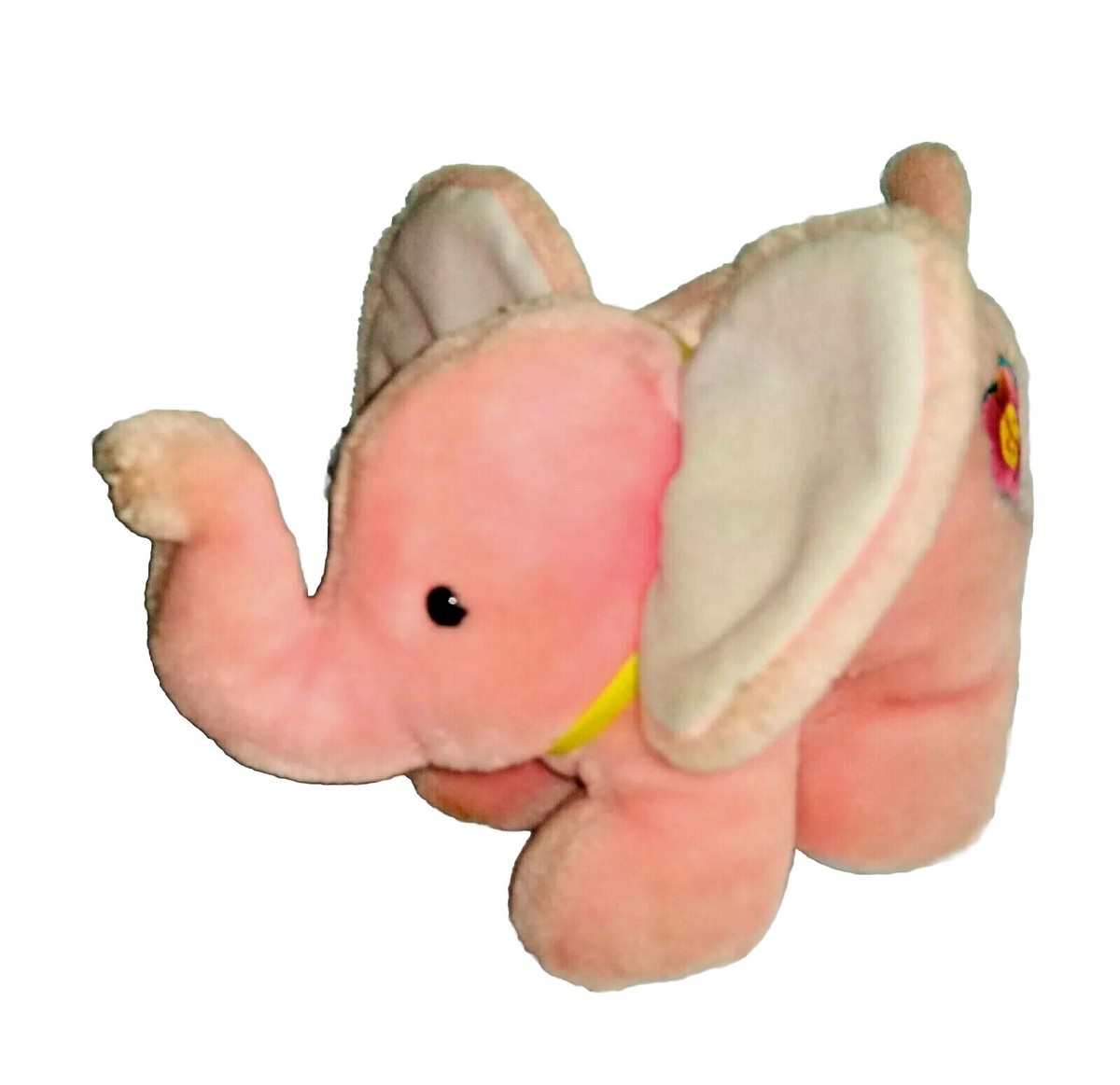 Amtoy PINK ELEPHANT Windup Musical Plush 1984 Baby Soft Touch 8in