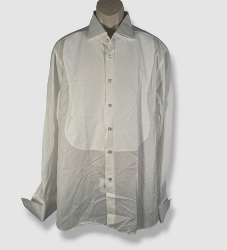 Chemise Homme Malo En Coton Blanc - Manches Longues Taille 16.5 (IT 42) - Neuf Avec Étiquettes