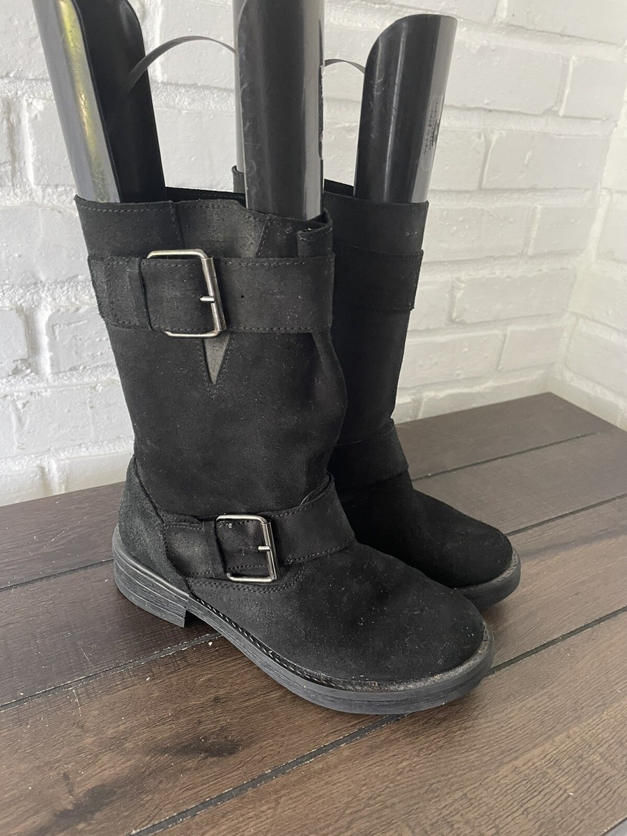Aldo Black Suede Boots with Buckle Straps Aldo | Shoes | Aldo Black Suede Knee Strappy Buckle Heel  main image 3