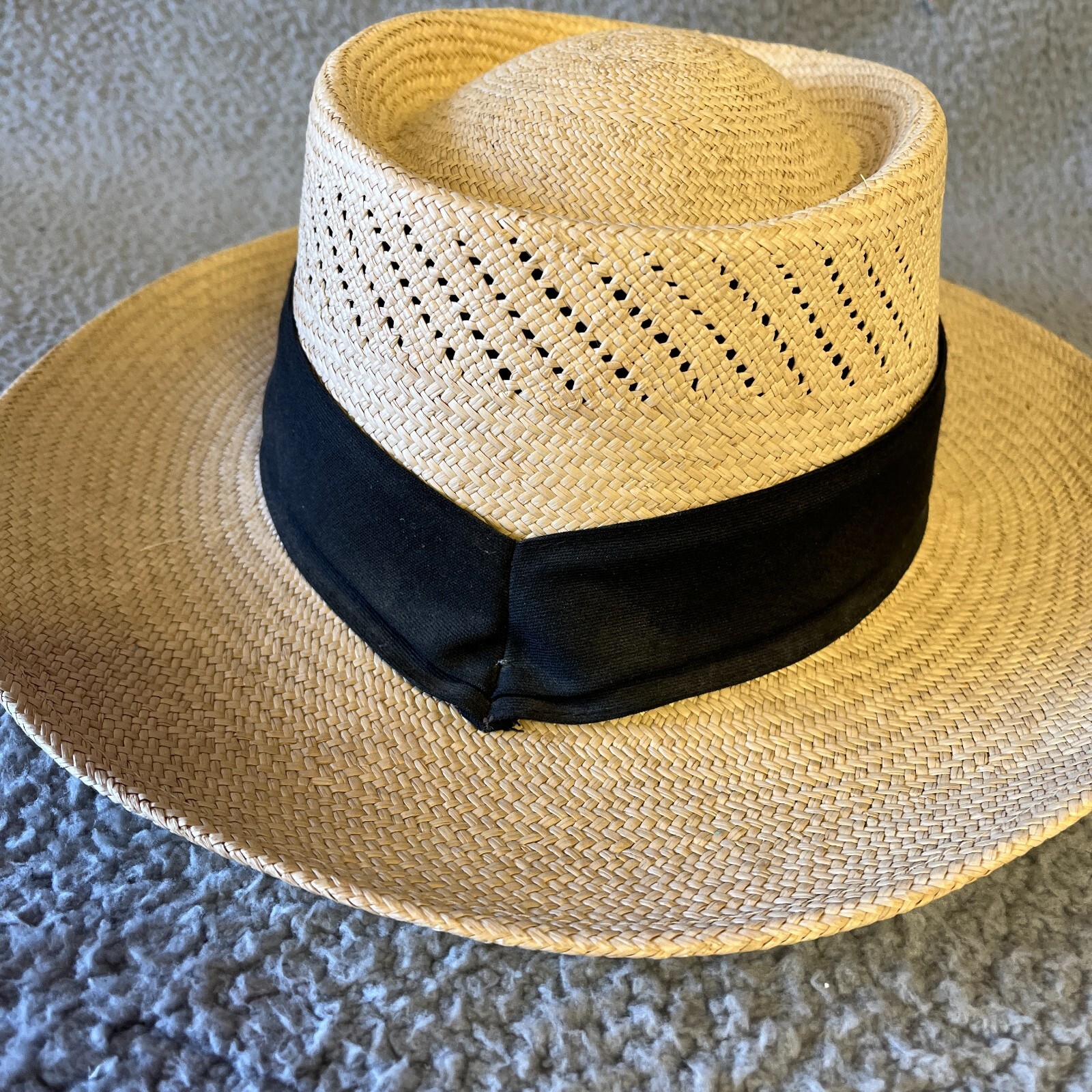 Vintage Titleist Straw Golf Hat Black Band Made in USA Texace Unihat eBay