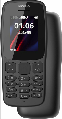 NOKIA 106 DUAL SIM BLACK WITH LED TORCH - FM RADIO 1.8” DISPLAY - 第 1/2 張圖片