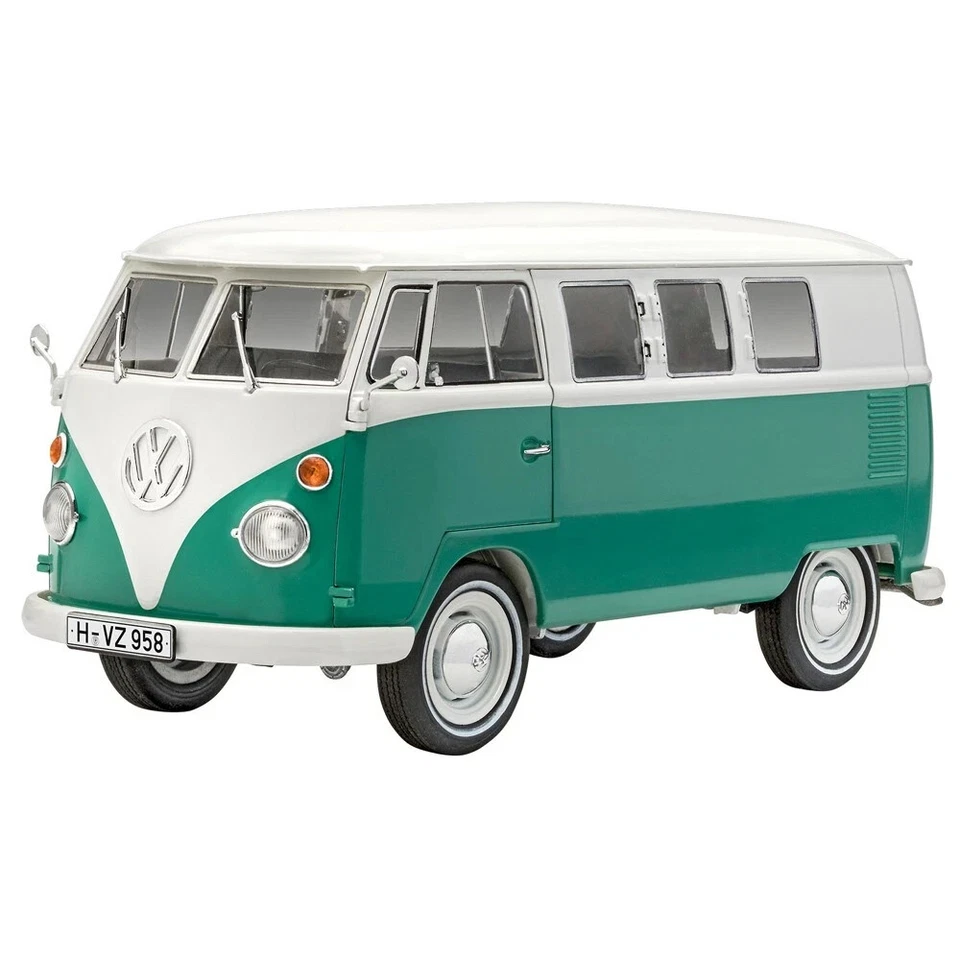 DA COLLEZIONE Volkswagen VW T1 Bus Modello in Plastica SCALA 1:24 COL VERDE 13 + - Immagine 2 di 4