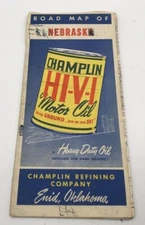 VTG 1955 NEBRASKA Road Map CHAMPLIN Oil Gas Co. Birthday Christmas Gift