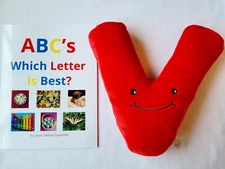 NEW ABC Book & Stuffed 11-inch Letter V -  Alphapals Initial For Baby/Child Gift