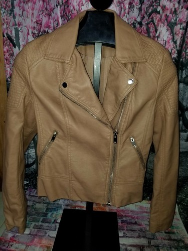 Ladies Biker Jacket - Faux Leather 