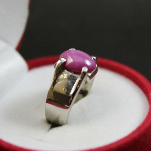 Lab Created Ruby Yaqoot Ring for Men/Women in 925 Sterling Silver Handmade - Picture 4 of 7