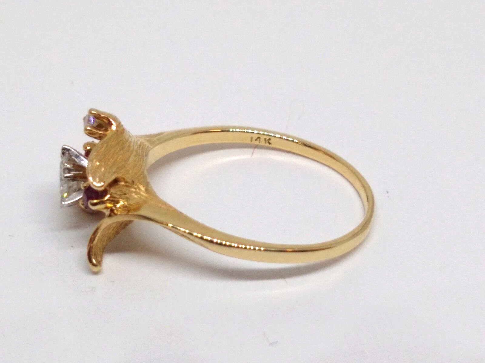 VTG, Two Piece, Diamond /Ruby Ring, signed Starfi… - image 7