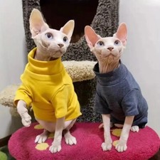 Sphynx Cat Clothes,Winter Thick Pet Dog Pullover Warm Shirt,Hairless CatClothing