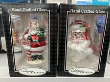 Christopher Radko Celebrations 2024 Ornament Santa Head And Standing Santa Lot 2