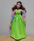 Curvy Barbie 11 1/2" Doll Clothing Bright Green Evening Gown and multicolor BOA — photo 2