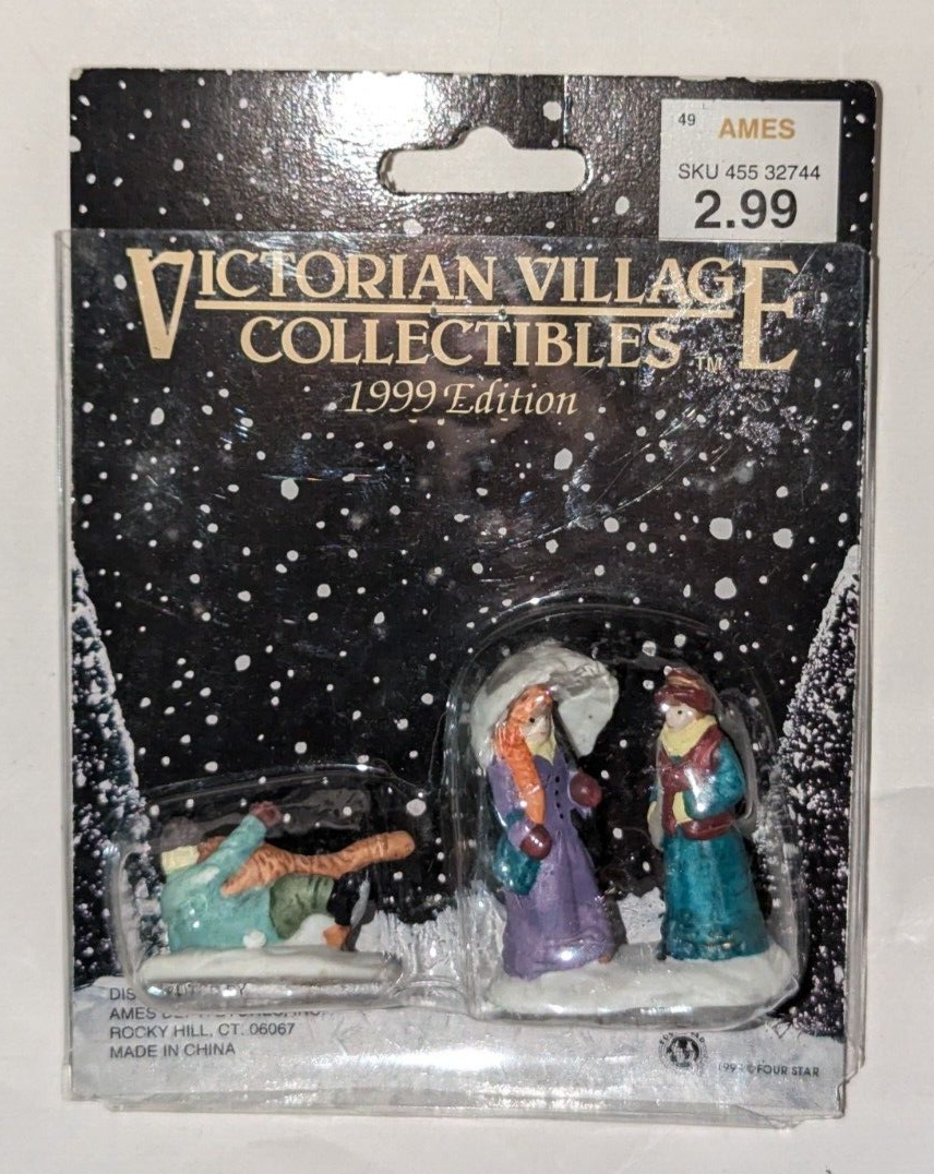 Victorian Village Collectibles BOY WITH PUPPY DOG & 2 WOMEN