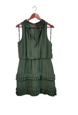 Laundry By Shelli Segal Womens NWT Forest Green Ruffle Feminine Dress Size 16