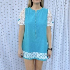 Vintage 1970s Beach Coverup Terry Cloth Size Small