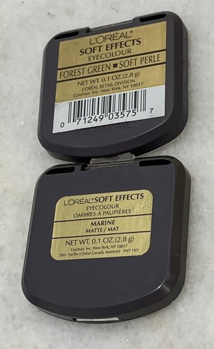 2 L'oreal Soft Effects Eyecolour Eye Shadow - Forest Green & Marine - 0.1oz - Picture 2 of 2