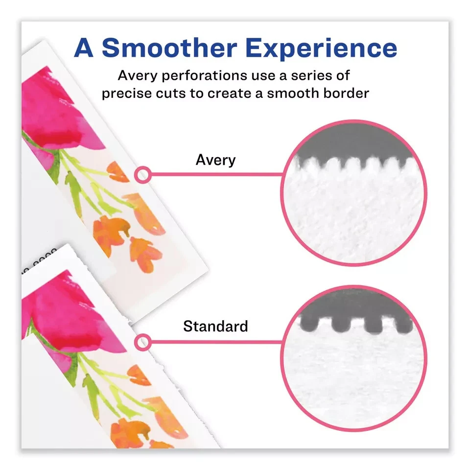 Avery Printable Microperf Business Cards, Inkjet, 2 x 3 1/2, White, Matte, 250/P - Image 2 of 3