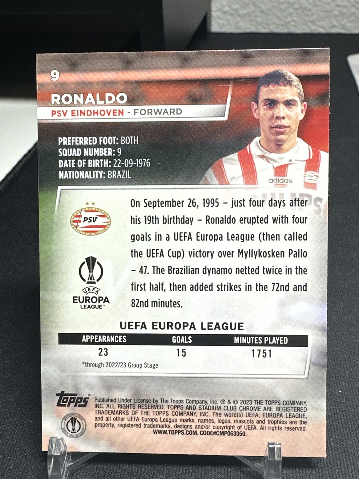 Topps Stadium Club Chrome 22/23 PSV Eindhoven Ronaldo view 2