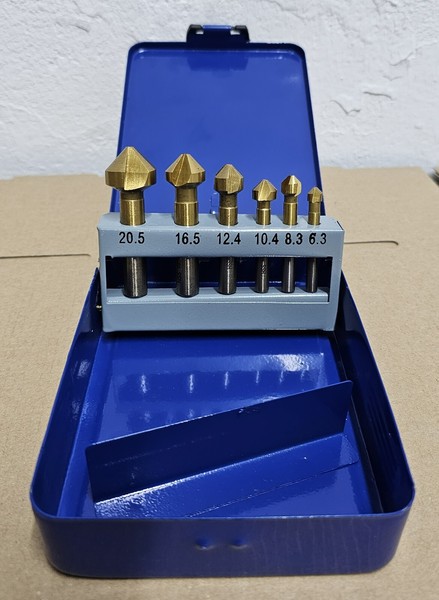 Kegelsenker Satz Hss-Tin (6-Teilig, 6,3-20,5Mm, 90°) Senkbohrer Entgrater-image