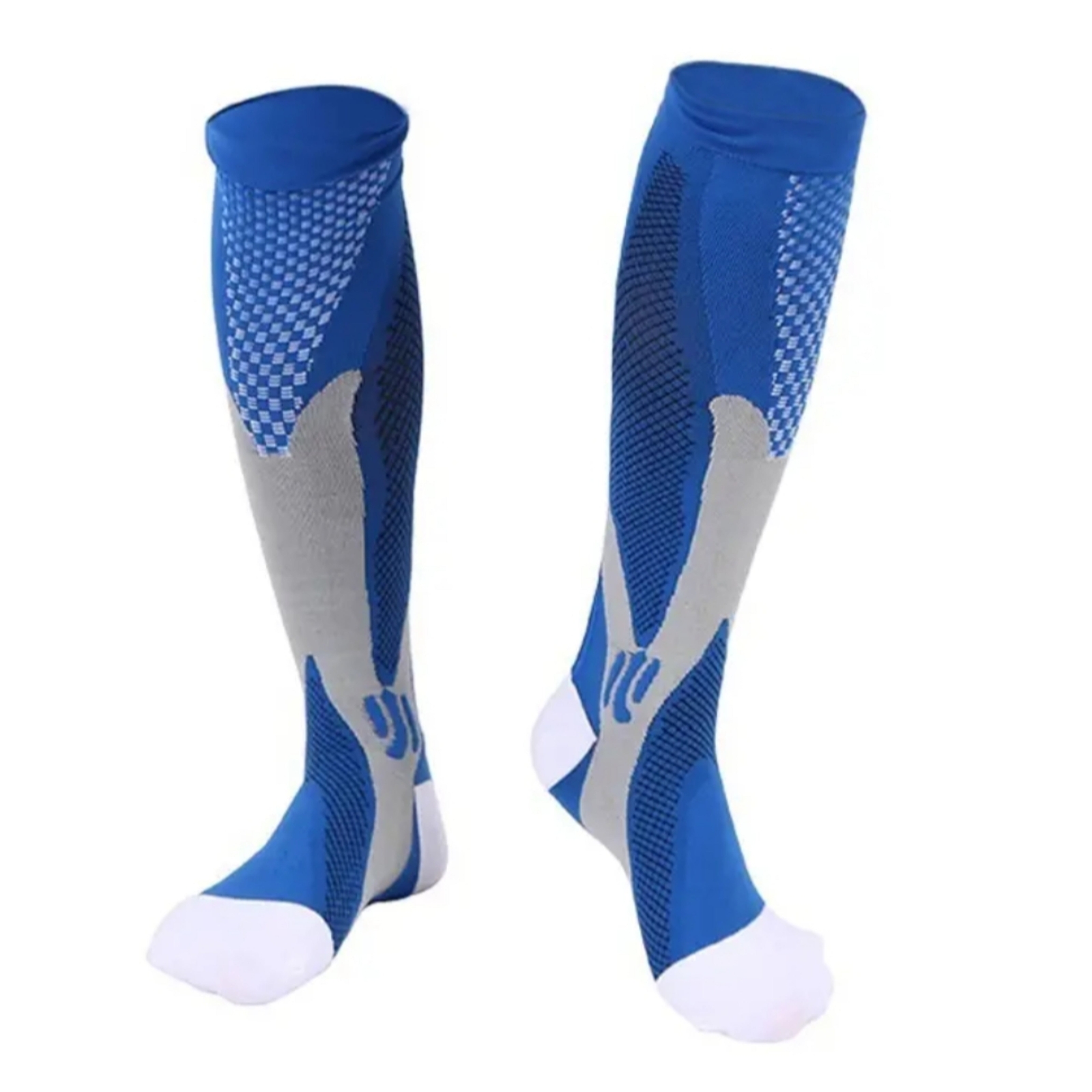 Compression Socks Blue Sport Knee High for Men & Women S/M